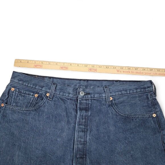 Levi's Jeans Men's 38x28 501 XX Button Fly Dark Wash Denim Straight Fit Western - Picture 4 of 5